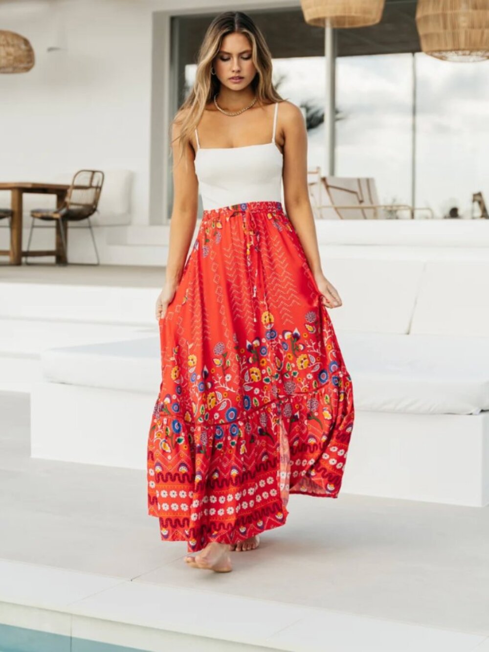Arizonia Daphne Skirt - Sweet Escape Size M Red